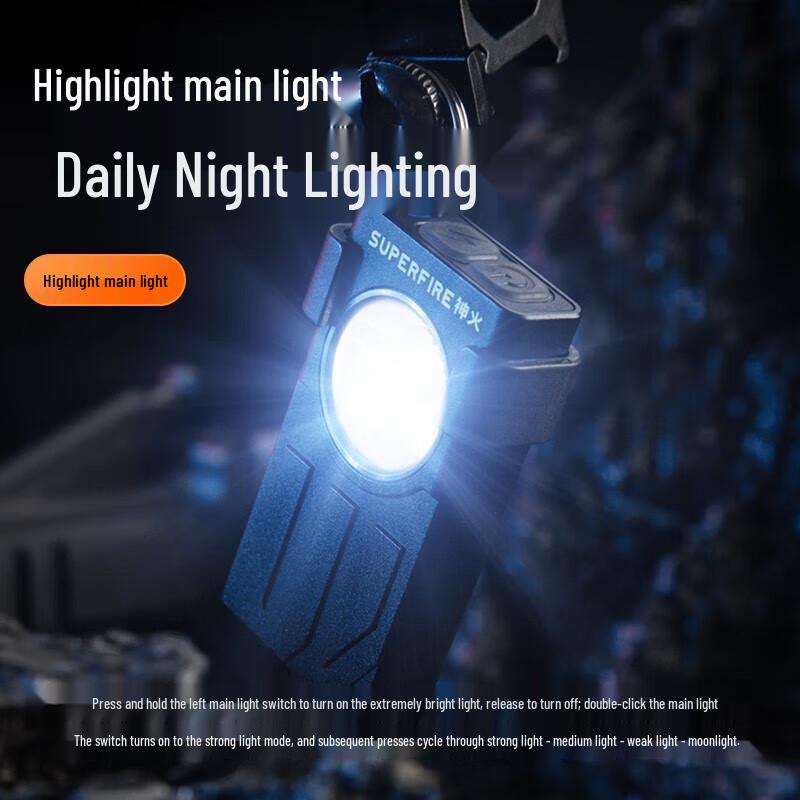 SupFire EM05 Superhelle magnetische Schlüsselanhänger-Taschenlampe