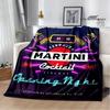 Martini Logo Printing Blanket Warm Blankets Flannel Soft and Comfortable Home Travel Blanket Blankets for Beds Birthday Gift
