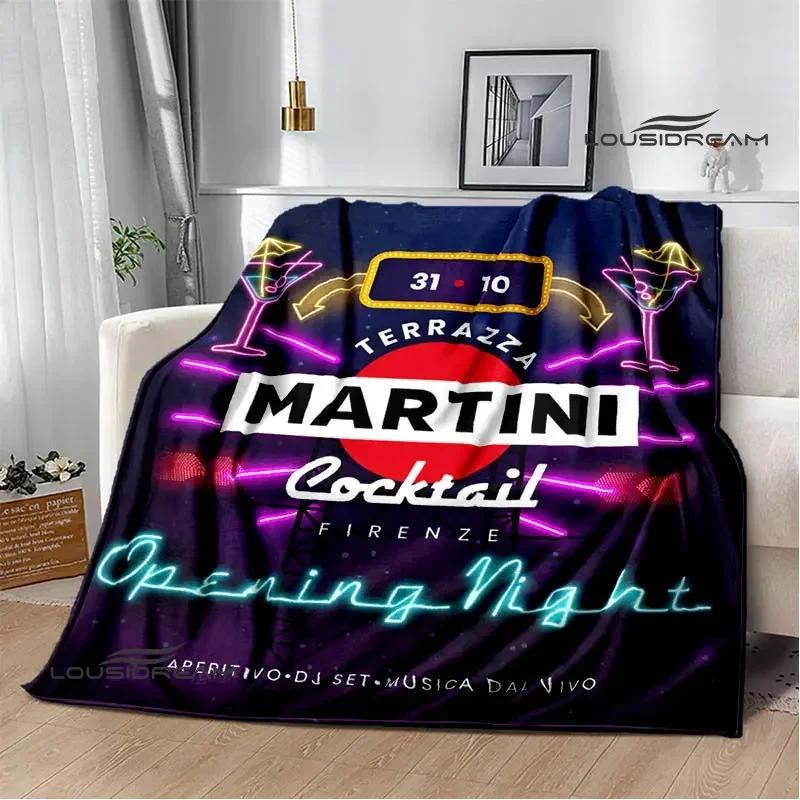 Martini Logo Printing Blanket Warm Blankets Flannel Soft and Comfortable Home Travel Blanket Blankets for Beds Birthday Gift