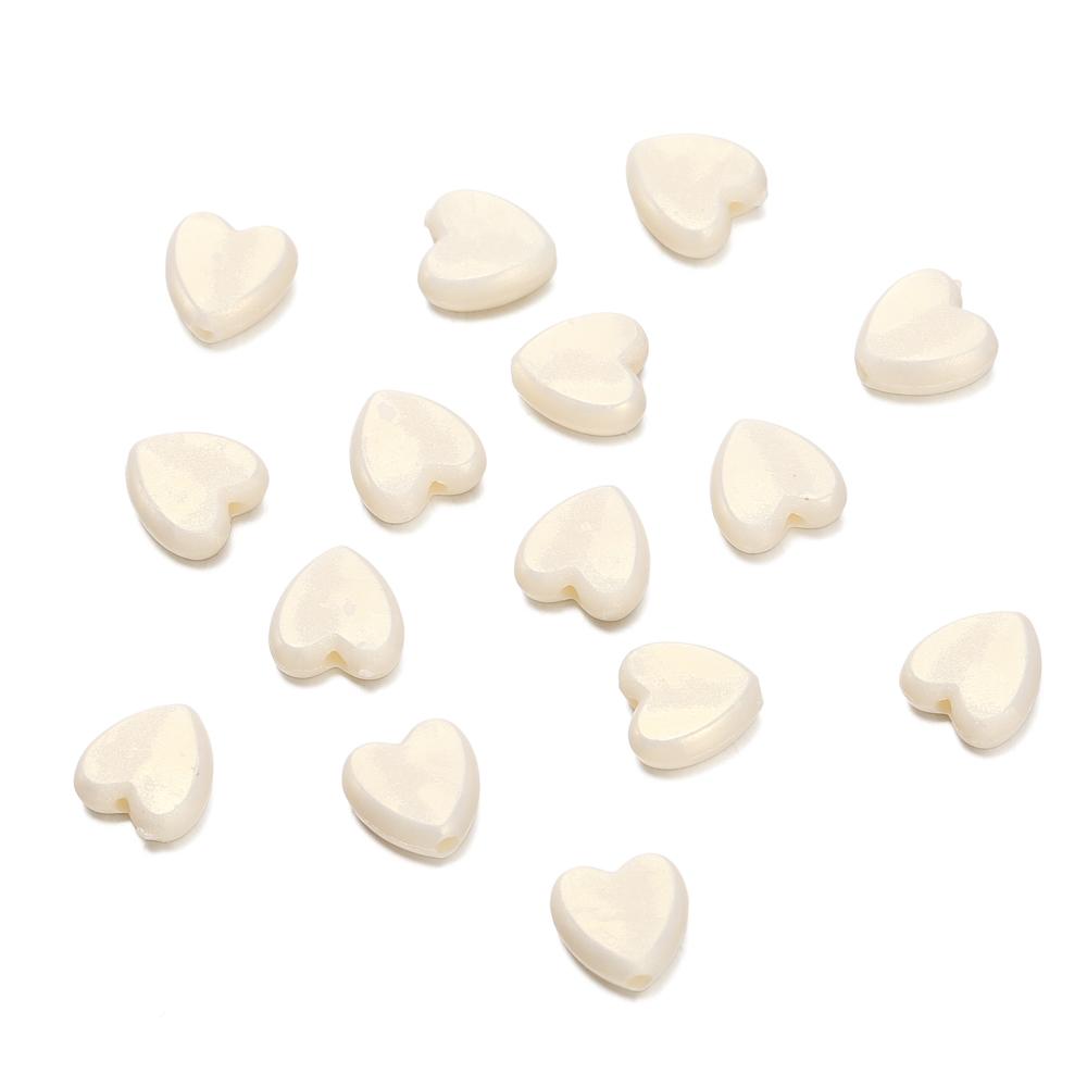 50/100Pcs/lot 8.5*9mm Multicolor Plastic Love Heart Spacer Beads for Diy Handmade Necklace Earring Jewelry Making Accessories