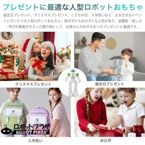 ROBOT PLAZA Robot Toy for Boys, Moving Radio-Controlled Toy for Kids, Birthday Gift for Elementary School Students, Educational Toy (Green)