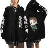 Hot Anime Demon Men Women Zip Hoodies Harajuku Sweatshirt Zipper Jacket Slayer Kamado Nezuko And Kamado Tanjirou Print Hooded