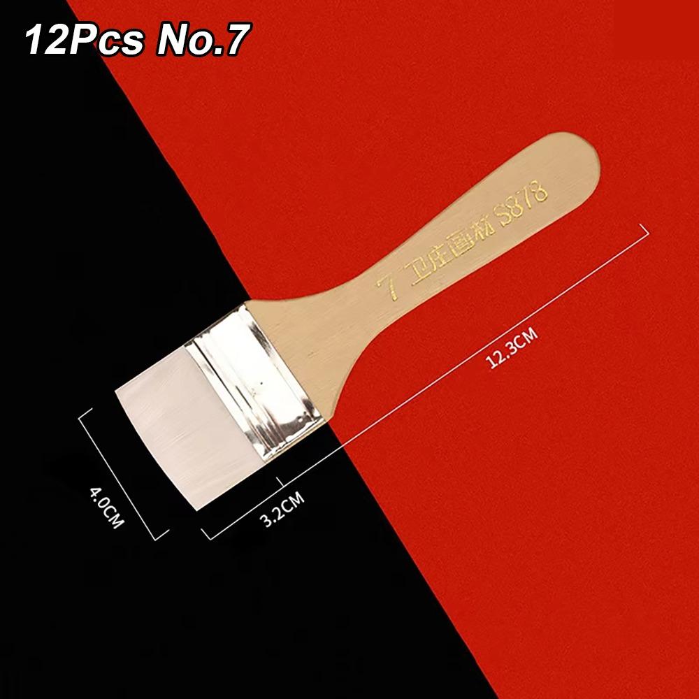 12Pcs/Set White Art Paint Brush Set Barbecue Brush  for Acrylic Oil Paint Varnishes Watercolor