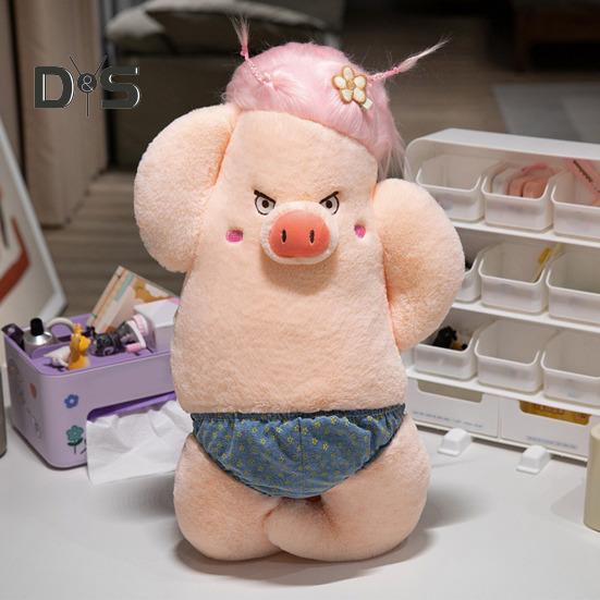 Funny Pig Plush Doll Soft Stuffed Animal Pillow for Boys Girls Adorable Pig Cuddly Toy Valentine's Day Gift
