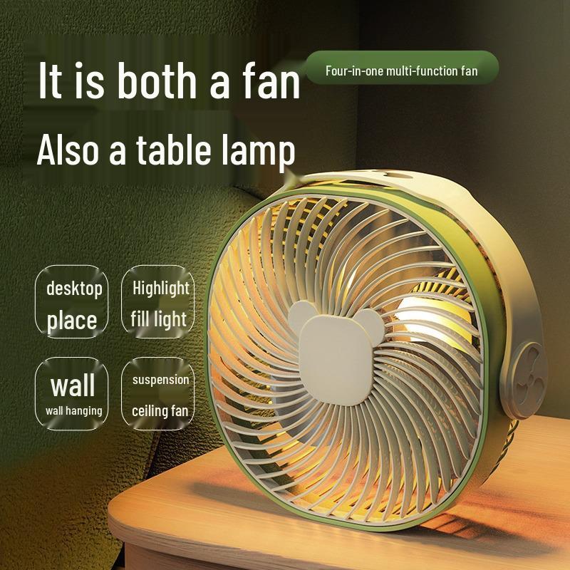4-in-1 Wall-Mounted Fan: Cordless, Drill-Free Installation, Portable, Silent Cooling, Hanging Design