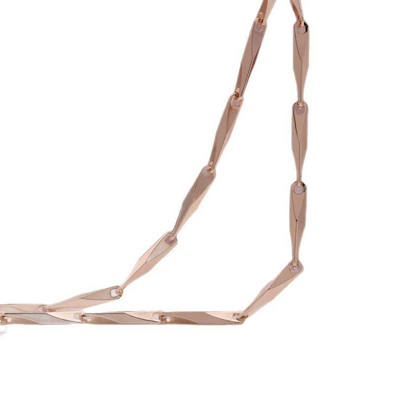 Měděný náhrdelník barvy růžového zlata Diamantový řetízek Italské řemeslo Rafinovaný Hladký Pohodlný na nošení Řetízek pro ženy Dárky