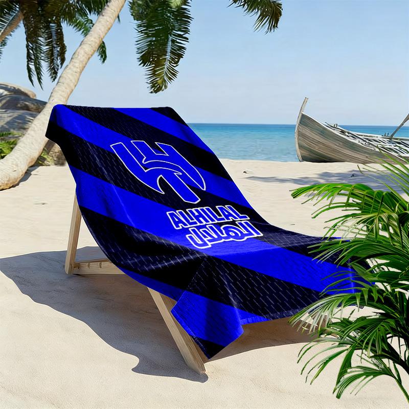 Al-Hilal Saudi Football Club Print Beach Towel, Large Soft Quick Dry Towel for Beach Camping Swimming