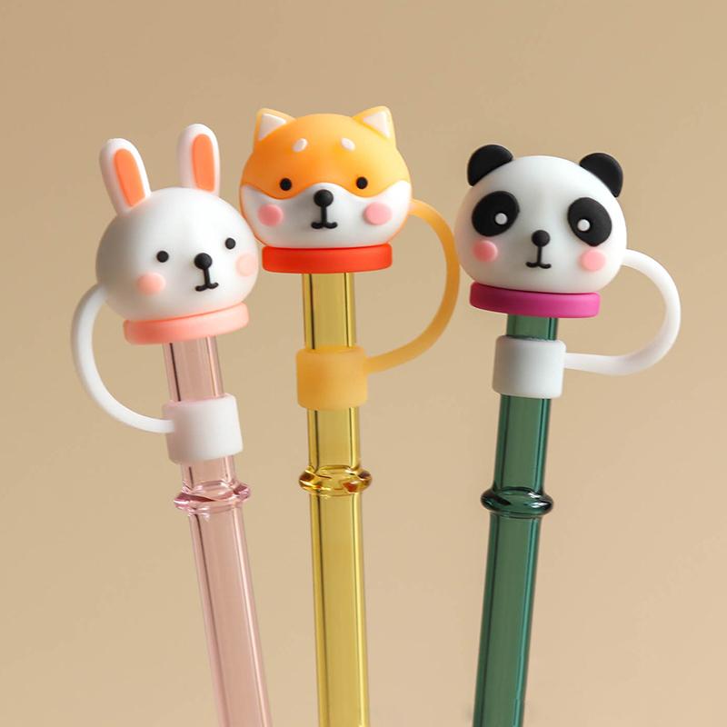 Silikonová těsnící zátka se slámkou Opakovaně použitelná krytka proti prachu Kreslené zátky Tipy Krycí souprava Kuchyňský šálek Příslušenství pro domácí kutily