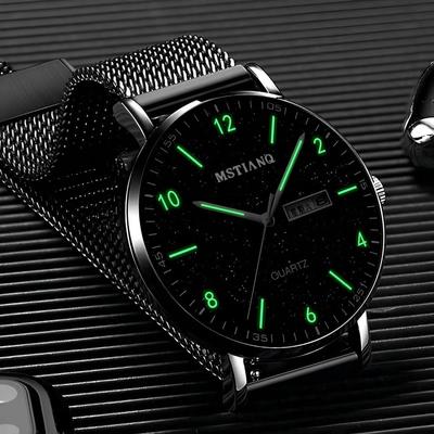 Star Watch Men'S Non-Mechanical Watch Teen High School Student Trend Black Technology Ultra-Thin Electronic Quartz Watch