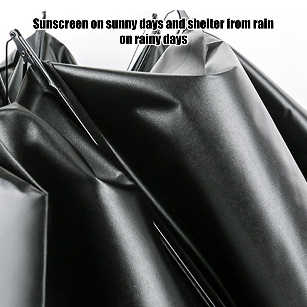 Vinyl Clear Umbrella UV Protection Sunumbrella Folding Thick Pole Sunscreen Black Rubber Umbrella Solid Color Fully Automatic
