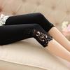 Women Lace Hollow Leggings Female Short Mid Calf Capris Skinny Pants