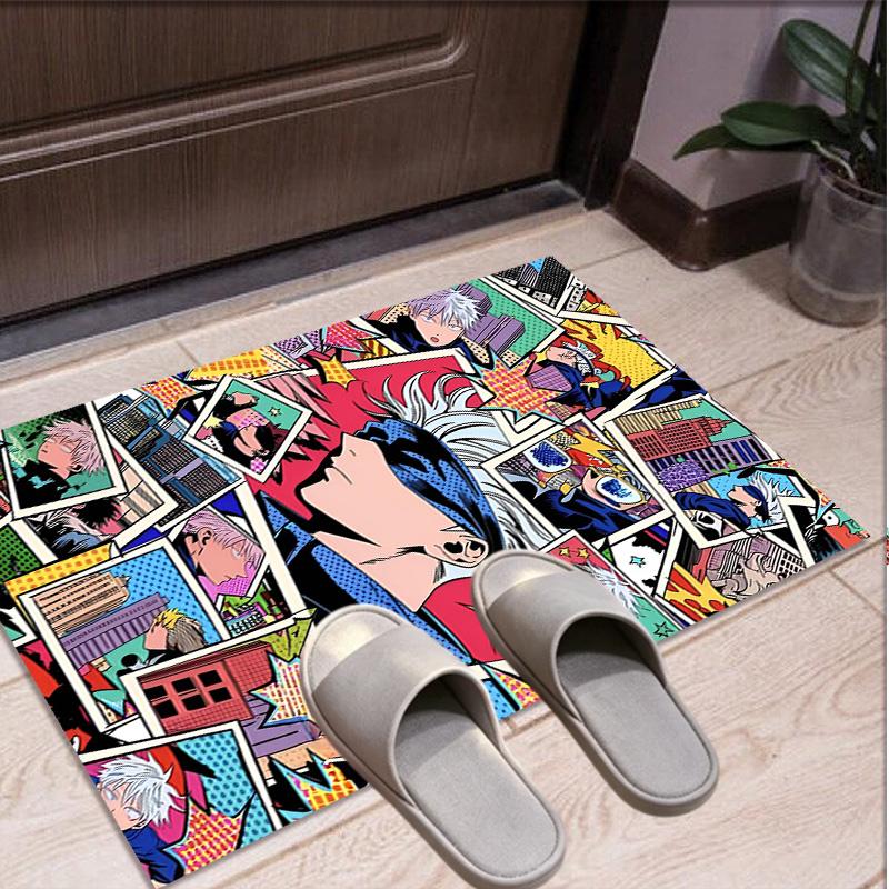 Jujutsu Kaisen Pattern Rug, Indoor/Outdoor Mat, for Picnic, Gameroom, Bedroom, Office, Living Room, Home Decor Carpet, Birthday Gift