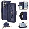 Wallet Case for Galaxy S26+ - Leather/PU, Blue, With Lanyard