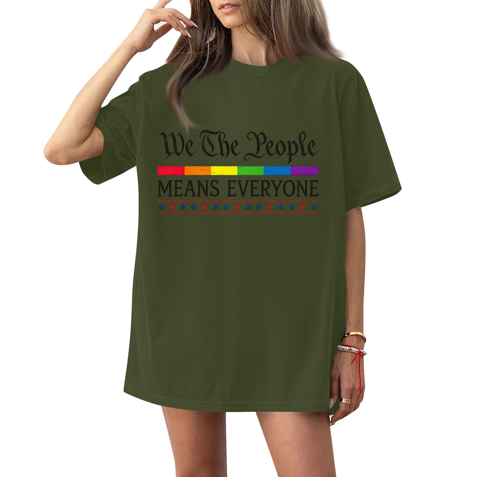 

Women s Fashion Casual Printed Short Sleeve Round Neck Pullover Tops L армия зеленый