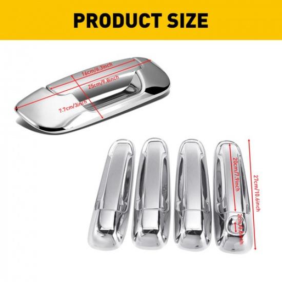 For Dodge 2004-09 Durango Car Door Handle Tailgate Covers Exterior Chrome ABS US