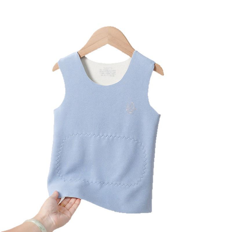 Kids' Seamless Fleece Vest: Adjustable Fit Baby Belly Warmer for Boys & Girls - Autumn/Winter Sleeveless Jacket