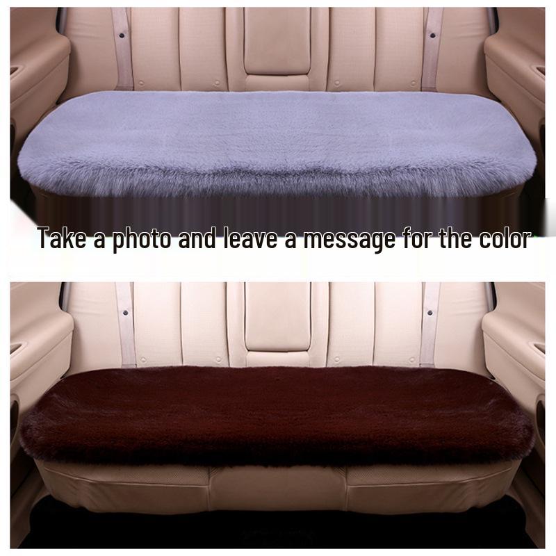 Winter Plush Car Seat Cushion Set: Thick Short Pile, Wool, Rabbit Hair, Non-Slip, 3-Piece