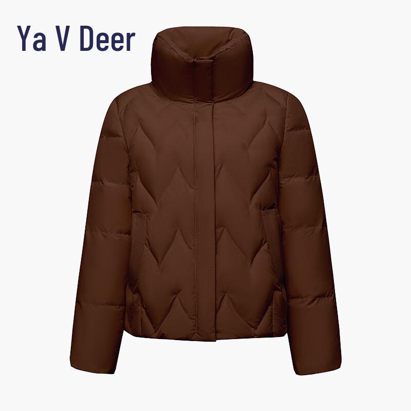 

Yalu EW Women s Stand Collar Diamond Quilted Short Down Jacket M