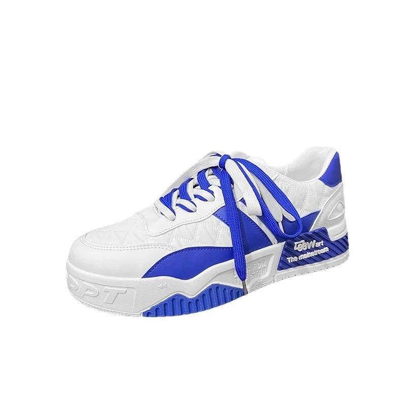 Designer Shoes for Men Casual Platform Sneakes Two-tone Lace Up Trainers Fashion Student Sneakes Mens Vulcanized Tenis Masculino