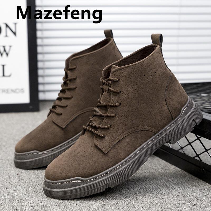 Fashion Men Boots Men's Winter Shoes Fashion Snow Boots Shoes Plus Size Winter Sneakers Ankle Men Shoes Winter Boots Black Blue Footwear