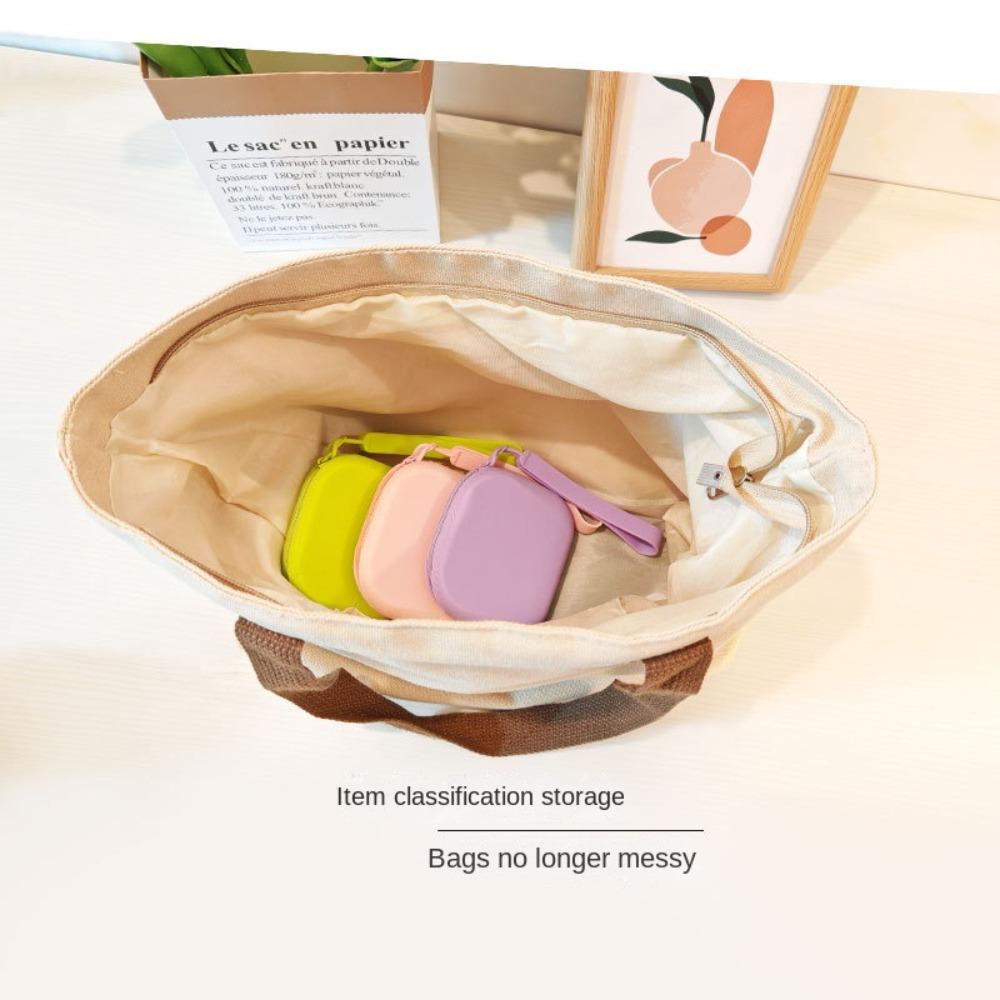 Square Silicone Coin Purse Silicone Earphone Bag Casual Mini Storage Bag  Travel