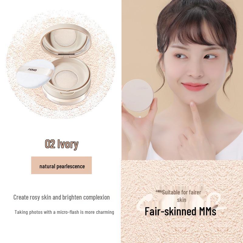 

NOVO Soft Focus Long-Lasting Translucent Setting Powder - Sweat & Oil Control, Student Party Makeup, Fine Loose Powder