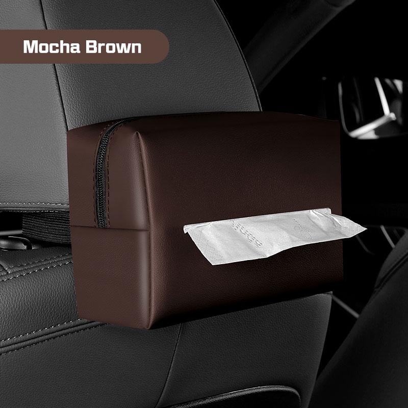 For BMW E38 E46 F15 E90 E92 E87 G20 G30 Car Tissue Box Leather Seat Back Storage Bag Universal Sun Visor Sunshade Tissue Holder