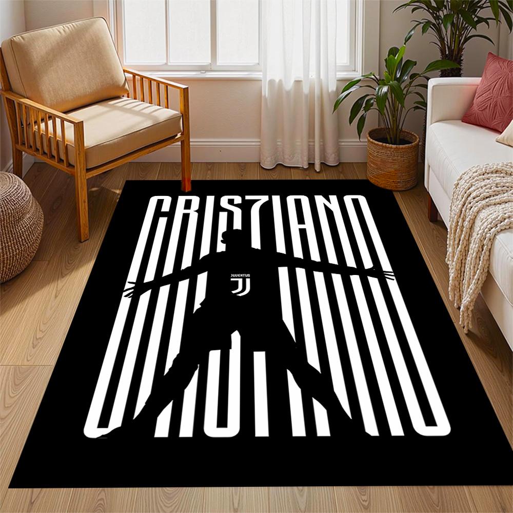 Ronaldo's Legendarische Nummer 7 Thema Anti-Slip Vloerkleden - Polyester Woondecoratie, Geschikt voor Slaapkamers, Woonkamers, Entrees, Studio's en Decoraties