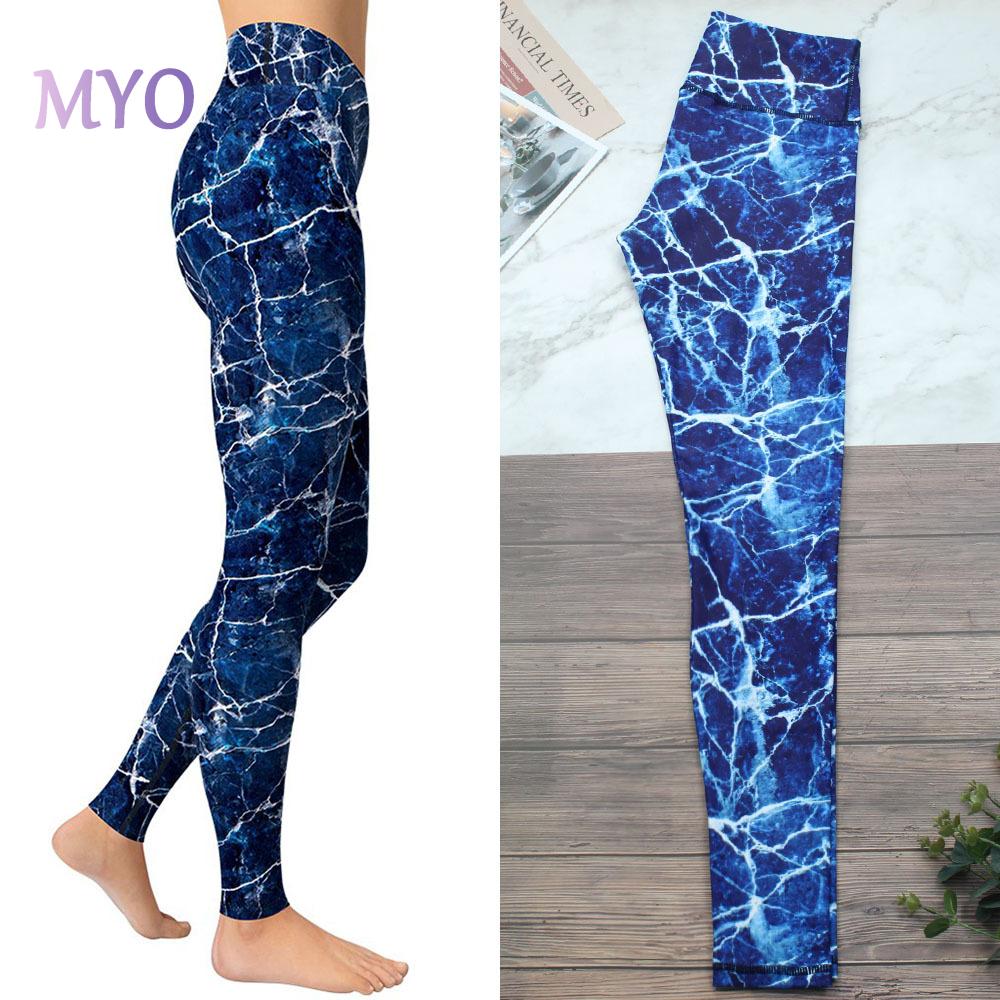 Goedkope Marble Print Yoga Pants High 