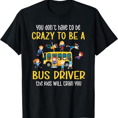 Crazy School Bus Driver Driving T Shirt