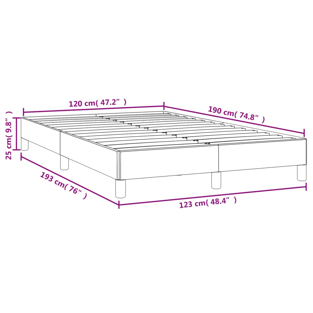 Bed Frame without Mattress Dark Brown 120x190 cm Fabric