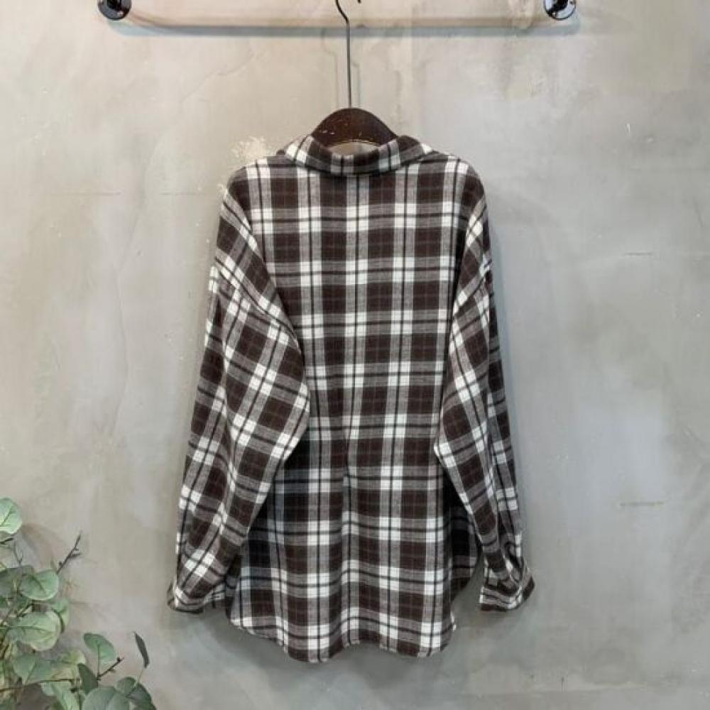C S In The Room overSized CheCk Pattern Long Sleeve Shirt 2Color