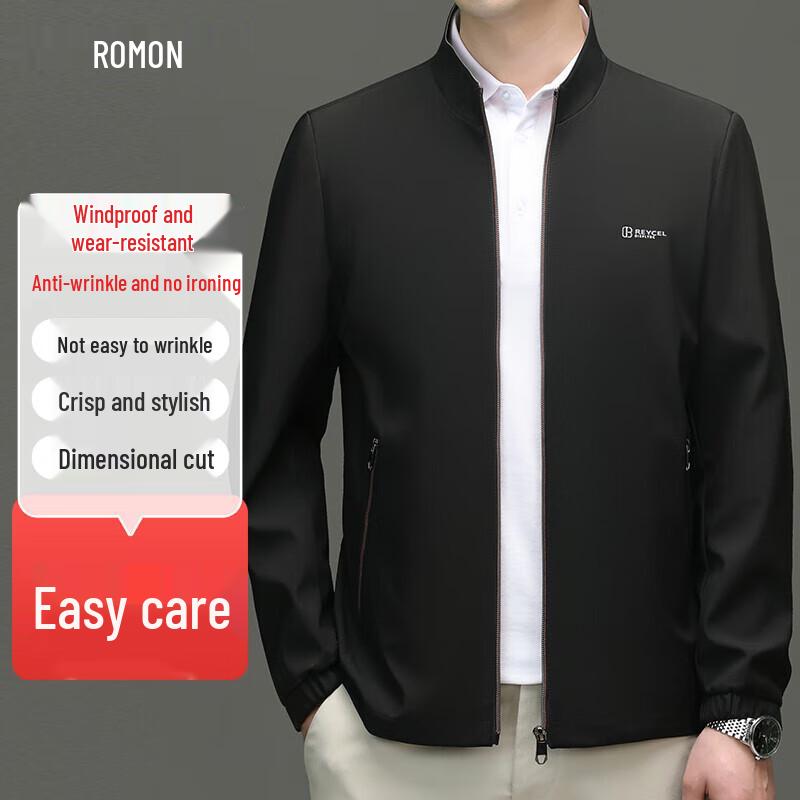 

Romon Men s Business Casual Stand-Up Collar Jacket M