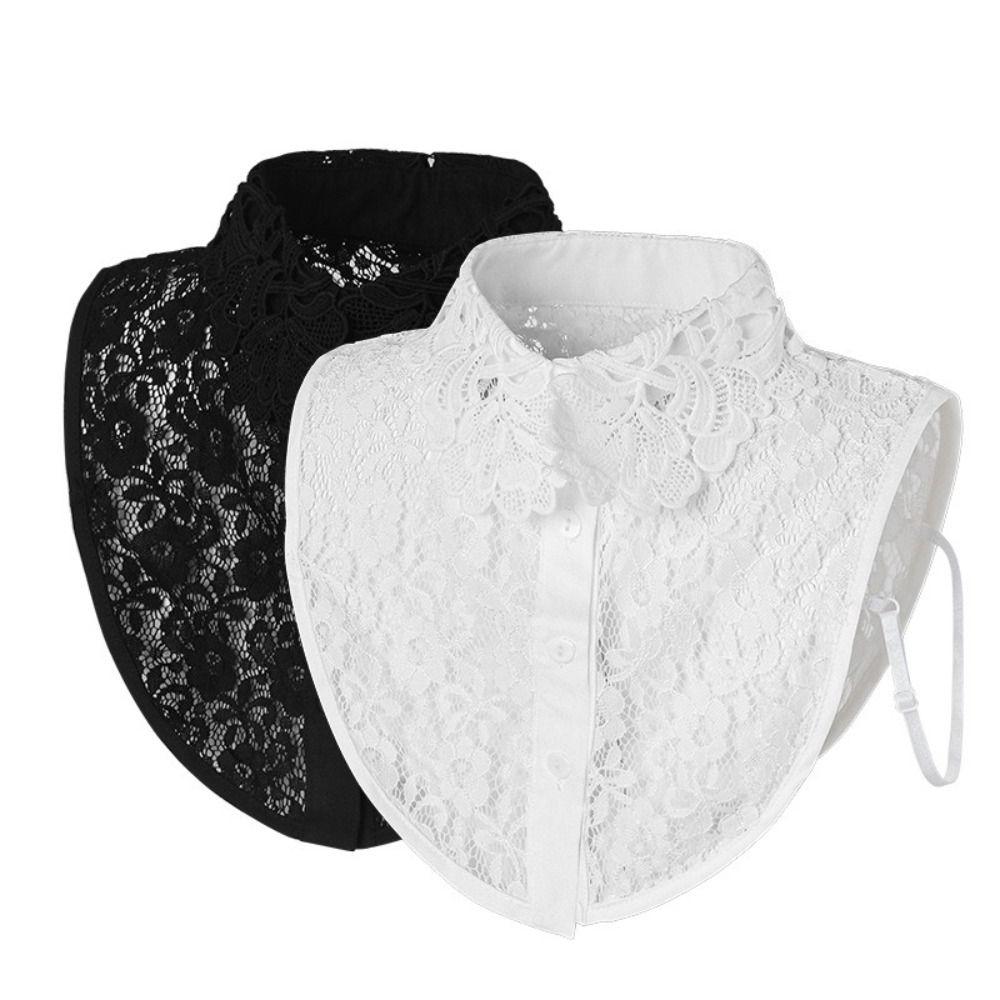 Fashion Detachable Fake Collar Lace White Black False Collar Neckline Women Girls