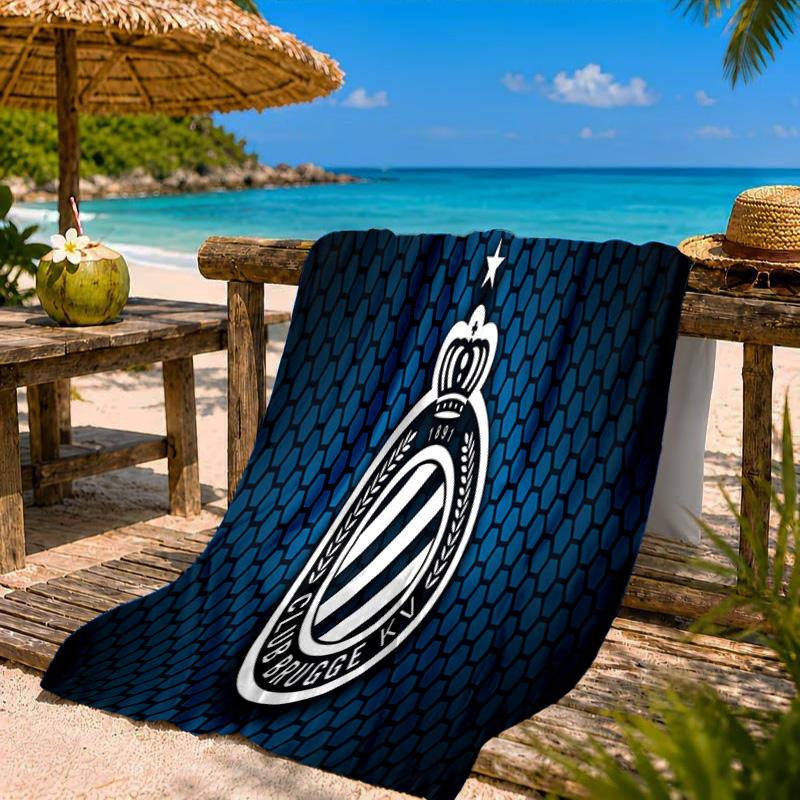 Club Brügge FC Wappen Strandtuch Mikrofaser Strandtuch, Leicht und Schnelltrocknend, für Sommerreisen, Schwimmbad Fan Geburtstagsgeschenk