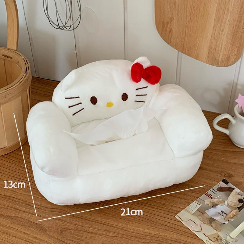 Hello Kitty Tissue Box Cartoon Storage Box Desktop Organizer Kitty Cat Paper Storage Box for Home Bathroom Toilet Paper Holder