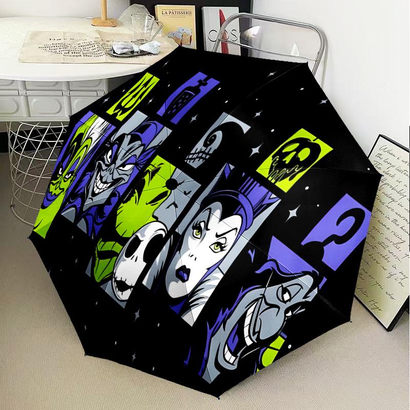 Evil Queens Collage Automatic Folding Umbrella - 8-Rib Travel Umbrella with Auto Open/Close & Portable Gifts for holidays or birthdays