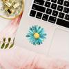 Teal Daisy Sticker, Vinyl Watercolor Daisy, Flower Decal