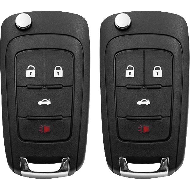 2Pcs Key Fob Shell Case: Folding Flip Key Fob Shell Case fit for Chevy Cruze Camaro Equinox Impala Malibu Sonic, OHT01060512, No Electronic