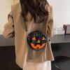 Purse Round Halloween Pumpkin Shoulder Bag Adjustable Strap Pumpkin Devil Shoulder Bag  Students