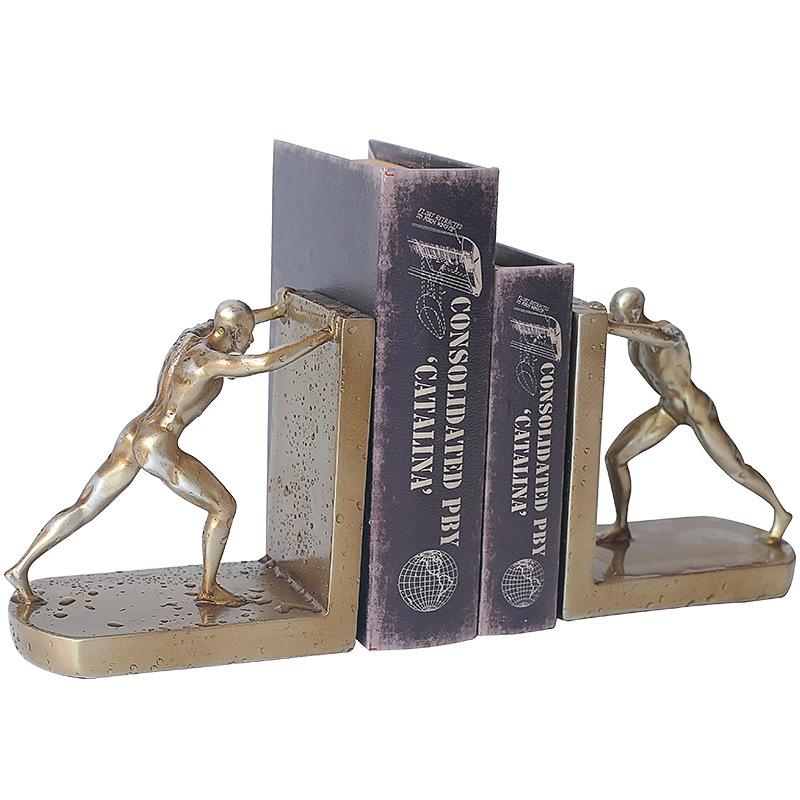 Modern Art Sculpture Bookends Decorative Resin Gymnast Men Book Ends for Book Holder Shelf Dividers Desk Statue Home Decoration