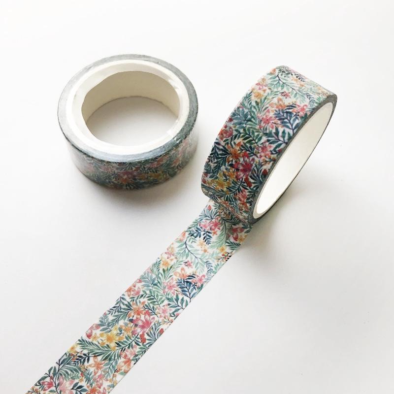 1 Roll Pack Green Plant Decorative Tape DIY Diary Tape Scrapbook Decoration Hand Account Collage Tape Student Stationery Gift Tape