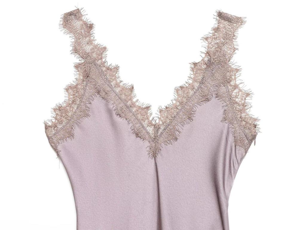 2026 Spring European Style Satin Dress with Eyelash Lace Trim