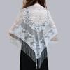 Printed Butterfly Lace Scarf Hollow Tassel Triangle Scarf Embrodiery Women Headscarf Femme Shawls Scarves Long Veil Floral Scarf