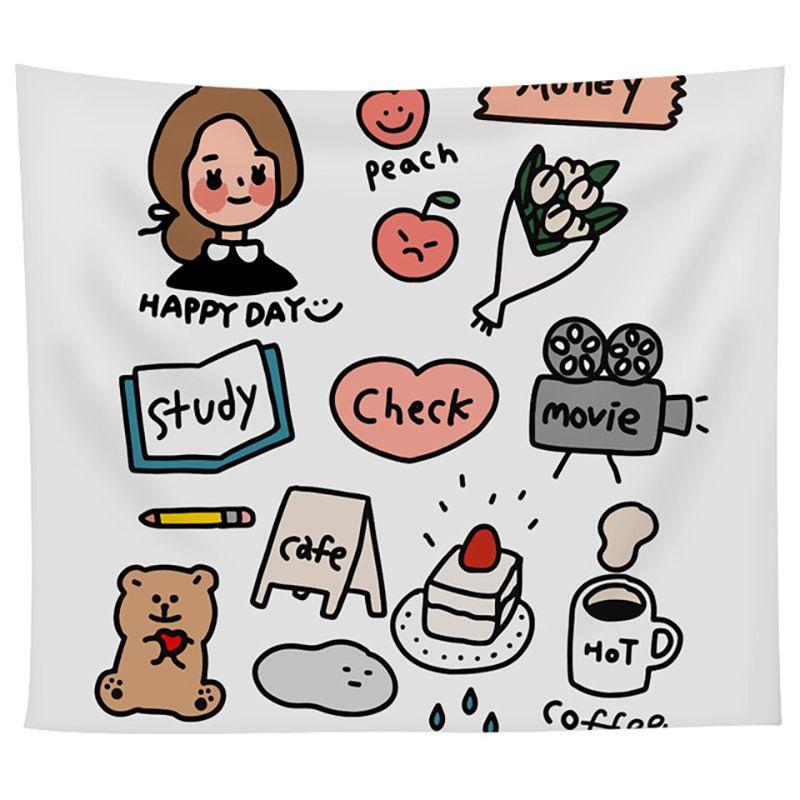 Cartoon Wandteppich zum Aufhängen für Schlafzimmer- oder Wohnzimmerdeko Langlebig und modisch