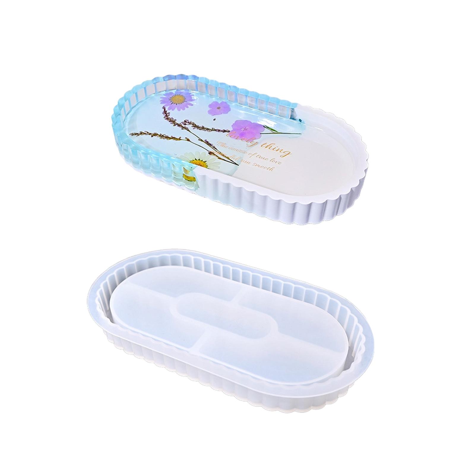

Flexible Sturdy Silicone Epoxy Resin Castes Mould Flower Shaped Tray Dishes Mould for Craft and Home Decoration S