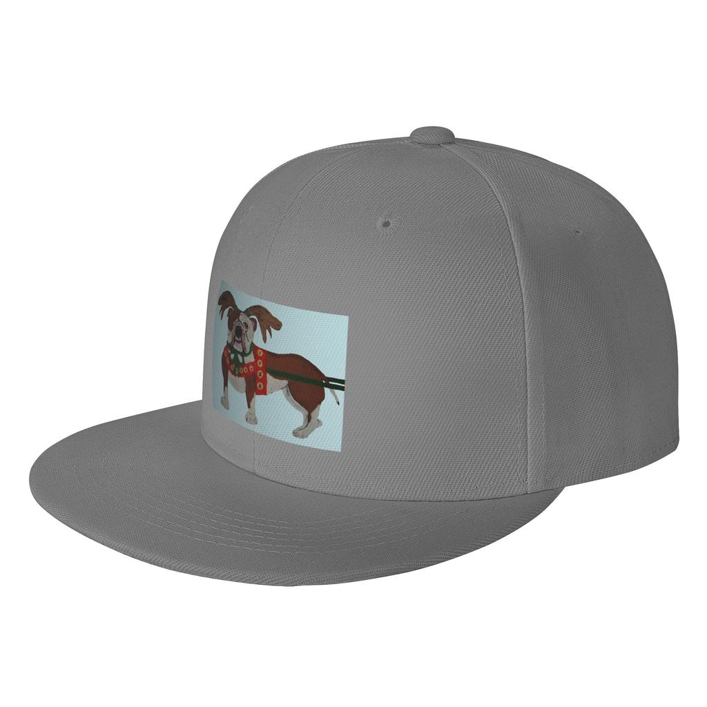 Fashion Bulldog Santa s Reindeer Flat Brim Sun Hat Vintage Washed Denim Hat Caps Unisex