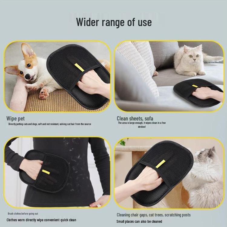 Bilateral Pet Hair Removal Gloves for Cats & Dogs - Lint and Fur Cleaning Tool