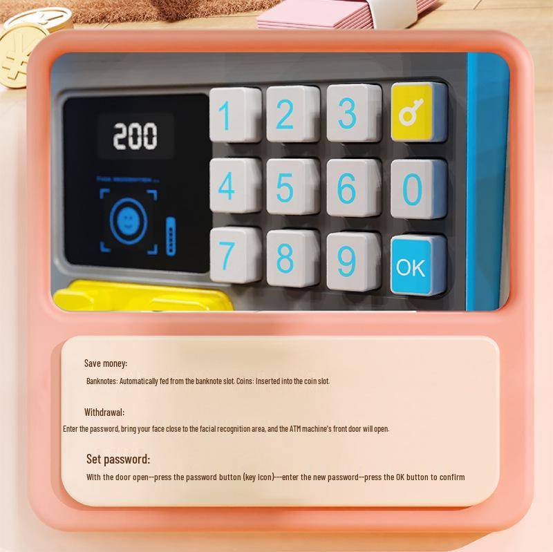 Smart Kids' ATM Money Saving Box with Face Recognition and Automatic Bill Rolling