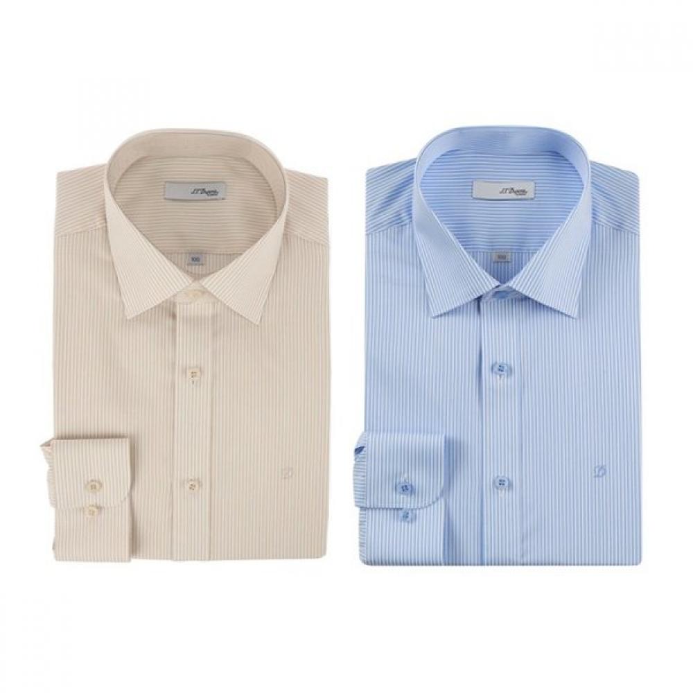 S.t. Dupont 25 Ss 120s Cotton 100 Twill Stripe Long Sleeve Slim Fit Shirt 2 Cho 1)320BG/95